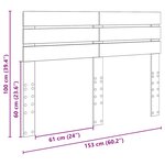 vidaXL Tête de lit Gris Sonoma 150 cm Bois d'ingénierie