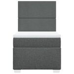 vidaXL Sommier à lattes de lit avec matelas Gris foncé 90x200 cm Tissu