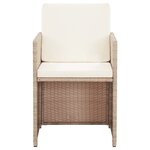 vidaXL Salon de jardin avec coussins 15 Pièces Résine tressée Beige