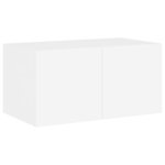 vidaXL Meuble TV mural avec lumières LED blanc 60x35x31 cm