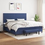 vidaXL Sommier à lattes de lit avec matelas Bleu 200x200 cm Tissu