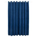 vidaXL Rideau occultant et anneaux Velours Bleu foncé 290x245 cm