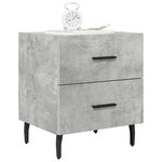 vidaXL Tables de chevet 2Pièces gris béton 40x35x47 5cm bois d’ingénierie
