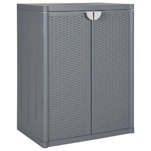 vidaXL Armoire de rangement de jardin gris 65x45x88 cm PP rotin