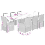 vidaXL Ensemble à manger de jardin et coussins 9 Pièces beige Poly rotin