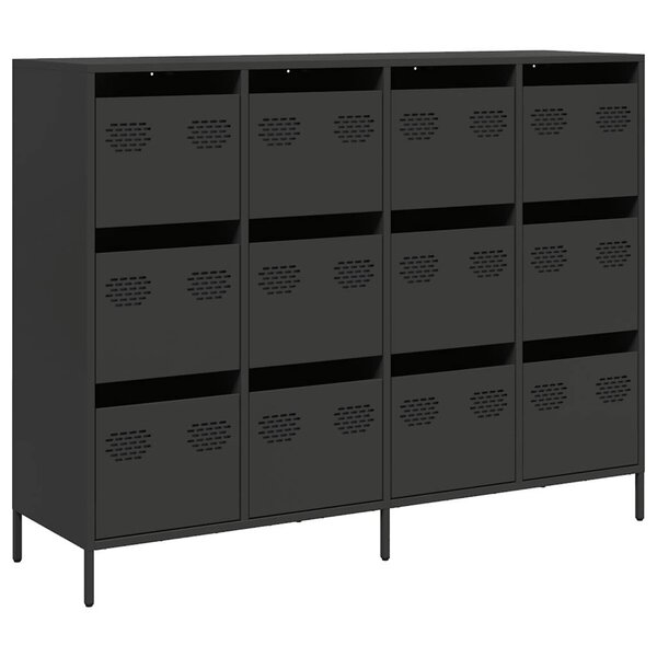 vidaXL Buffet noir 135x39x103 5 cm acier laminé à froid