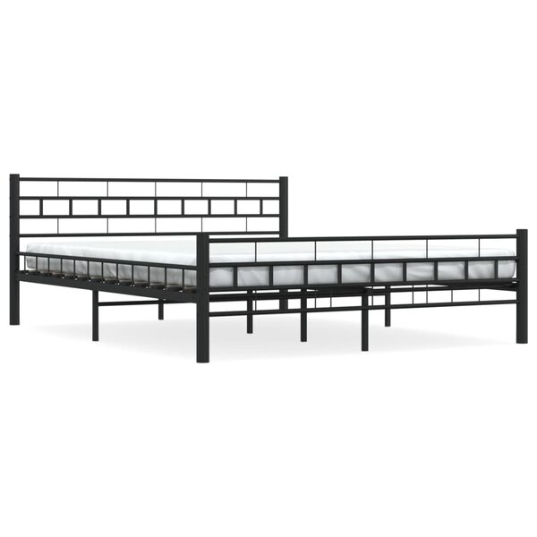 vidaXL Cadre de lit avec tête de lit noir 160 x 200 cm acier