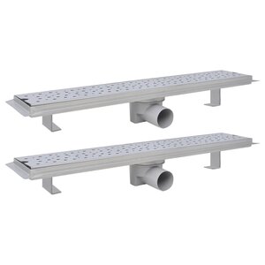 vidaXL Drain de douche linéaire 2 Pièces 630 x 140 mm Acier inoxydable