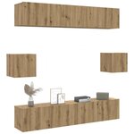 vidaXL Ensemble de meuble TV mural 6 Pièces chêne artisanal