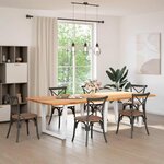 VidaXL Table à manger et bord vivant 280x120x74cm bois massif de chêne