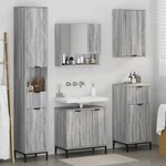 vidaXL Ensemble de mobilier de salle de bain avec tiroir Gris Sonoma