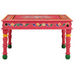 vidaXL Table basse rose bois de manguier massif peint à la main