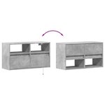 vidaXL Meuble TV mural avec lumières LED gris béton 80x31x45 cm
