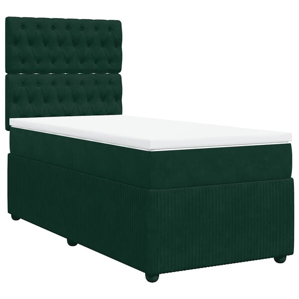 vidaXL Sommier à lattes de lit et matelas Vert foncé 80x200 cm Velours