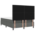 vidaXL Lit à ressorts avec matelas Gris foncé 160 x 200 cm tissu