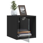 vidaXL Tables de chevet avec portes en verre 2 Pièces noir 35x37x35 cm