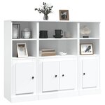 vidaXL Buffets 3 Pièces blanc brillant bois d'ingénierie
