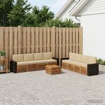 vidaXL Ensemble de canapés d'extérieur 9 pc Naturel et Beige