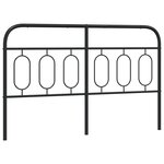 vidaXL Tête de lit métal noir 150 cm