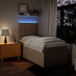 vidaXL Sommier à lattes de lit et matelas Crème 90x190 cm Tissu