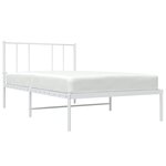 vidaXL Cadre de lit métal sans matelas avec tête de lit blanc 80x200cm