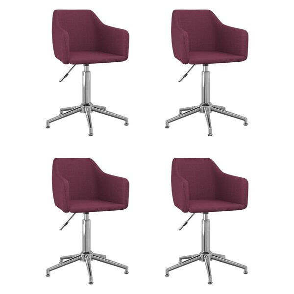 vidaXL Chaises pivotantes à manger lot de 4 violet tissu