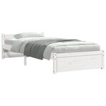 vidaXL Cadre de lit sans matelas blanc bois massif 90x190 cm