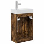 vidaXL Meuble de salle de bain avec robinet Chêne fumé