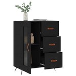 vidaXL Buffet noir 69 5x34x90 cm bois d'ingénierie