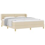 vidaXL Lit à ressorts avec matelas Crème 180 x 200 cm tissu
