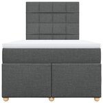 vidaXL Sommier à lattes de lit avec matelas Gris foncé 120x200cm Tissu