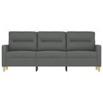 vidaXL Canapé à 3 places Gris foncé 180 cm Tissu