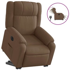 vidaXL Fauteuil inclinable électrique marron tissu