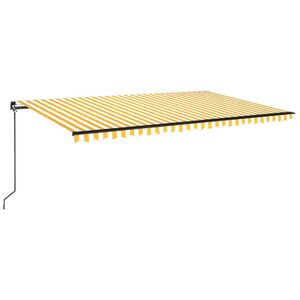vidaXL Auvent manuel rétractable 500x350 cm Jaune et blanc