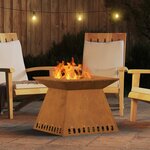 vidaXL Braise Marron 60 x 60 x 50 cm Acier résistant aux intempéries