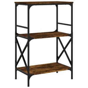 vidaXL Bibliothèque à 3 niveaux chêne fumé 59x35x90 5 cm