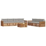 vidaXL Ensemble de canapés d'extérieur 8 Pièces Gris Naturel et Clair