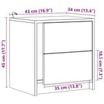 vidaXL Armoire de chevet et lumières LED sonoma gris bois d'ingénierie