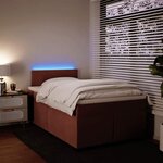 vidaXL Sommier à lattes de lit avec matelas rose 120x190 cm velours