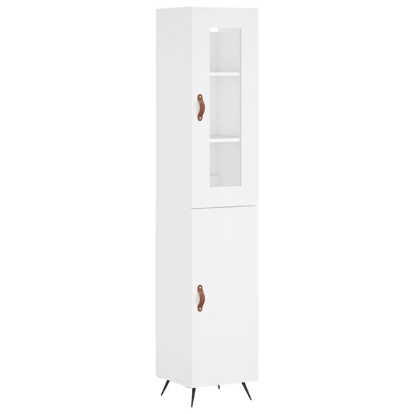 vidaXL Buffet haut Blanc 34 5x34x180 cm Bois d'ingénierie