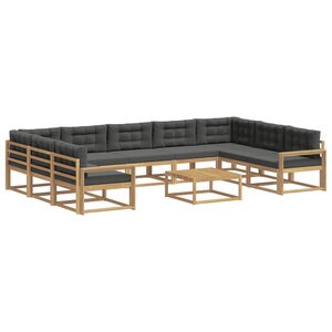 vidaXL Ensemble de canapés d'extérieur 10 pc Blanc et anthracite