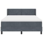 Lit coffre vidaXL avec matelas gris foncé 160x200 cm en velours