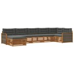 vidaXL Ensemble de canapés d'extérieur 7 pc Naturel et Anthracite
