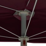 vidaXL Demi-parasol de jardin avec mât 180x90 cm rouge bordeaux