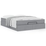 vidaXL Cadre de lit avec matelas Gris clair 140 x 200 cm tissu