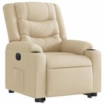 vidaXL Fauteuil inclinable électrique crème tissu