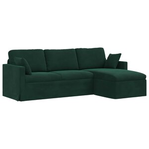 vidaXL Canapé Vert foncé 198 x 134 x 80 cm Velours