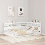 vidaXL Lit Bibliothèque Blanc 135 x 190 cm Bois d'ingénierie