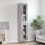 vidaXL Buffet haut Sonoma gris 34 5x34x180 cm Bois d'ingénierie