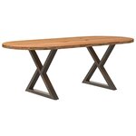 vidaXL Table à manger 220x100x74 cm bois de chêne massif ovale